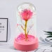 Eternal Crystal Rose in Dome with LED Lighting Pink 14x8cm