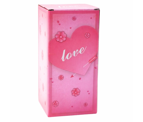 Eternal Rose in Dome with LED Lighting Red with Heart 18.5x8cm