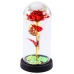 Eternal Rose In Glass Crystal LED Lighting Butterfly Red 21x11cm