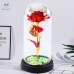 Eternal Rose In Glass Crystal LED Lighting Butterfly Red 21x11cm
