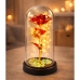 Eternal Rose In Glass Crystal LED Lighting Butterfly Red 21x11cm