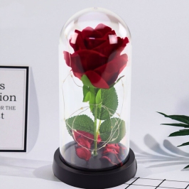 Eternal Rose in Dome with LED Lighting Red 21x11cm Eternal Rose in Dome with LED Lighting Red 21x11cm