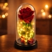 Eternal Rose in Dome with LED Lighting Red 21x11cm