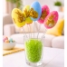 Easter Eggs On A Wire Pick Colorful With Bunnies Decoration 6pcs