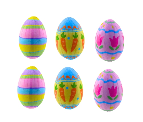 Easter Eggs on Wire Pick Carrot Tulips Decoration Colorful 6pcs