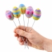 Easter Eggs on Wire Pick Carrot Tulips Decoration Colorful 6pcs