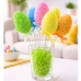 Easter Eggs On A Wire Pick Colorful Patterns Ribbon Decoration 6pcs B