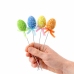 Easter Eggs On A Wire Pick Colorful Patterns Ribbon Decoration 6pcs B