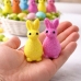 Styrofoam Easter Bunnies Glitter Decorative Colorful 6pcs