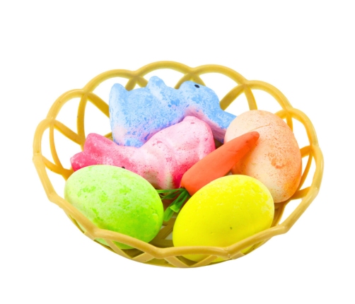 Easter Decorations In Basket Bunnies Eggs Carrot 6pcs