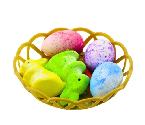 Easter Decorations In Basket Bunnies Eggs Carrot 6pcs