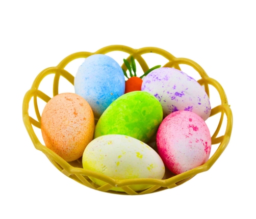 Easter Decorations In Basket Eggs Carrot Colorful 7pcs