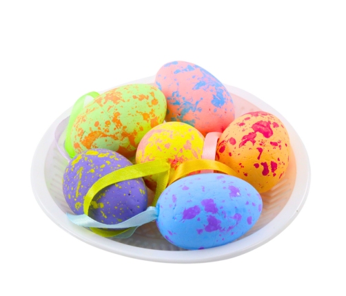 Easter Decorations Eggs With Loop Pendant Colorful 6pcs