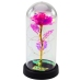 Eternal Crystal Rose in Dome with LED Lighting Pink 21x11cm