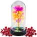 Eternal Crystal Rose in Dome with LED Lighting Pink 21x11cm