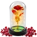Eternal Crystal Rose in Dome with LED Lighting Red 21x11cm