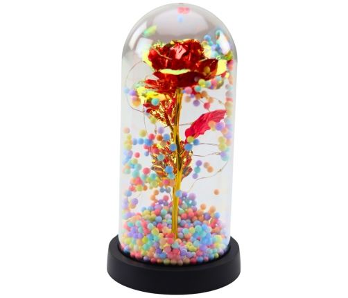 Eternal Rose In Glass Crystal LED Lighting Balls Red 21x11cm