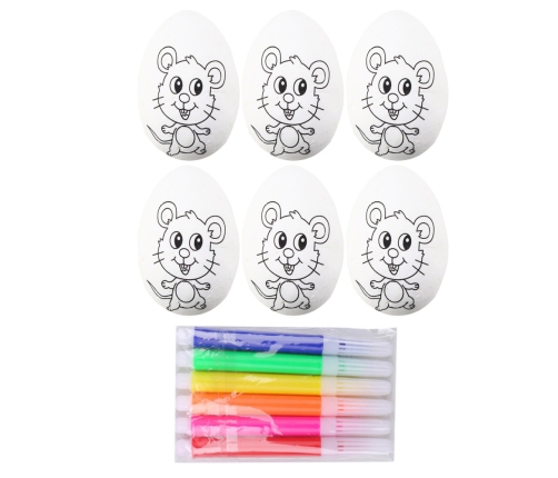 Easter Styrofoam Eggs For Painting Markers Markers Mouse 6pcs
