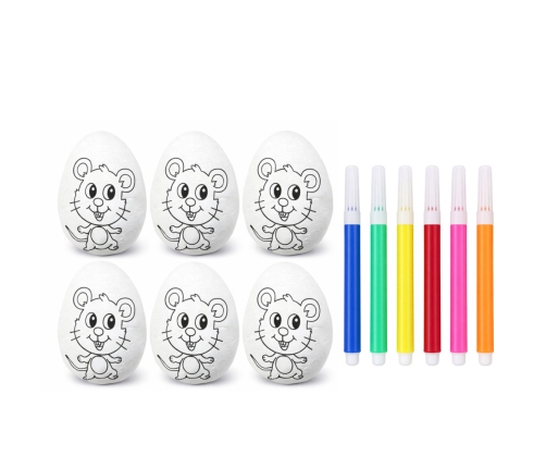 Easter Styrofoam Eggs For Painting Markers Markers Mouse 6pcs