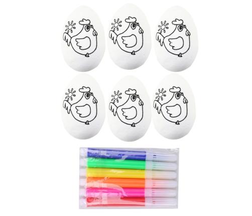 Easter Styrofoam Eggs For Painting Markers Markers Hen 6pcs
