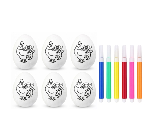 Easter Styrofoam Eggs For Painting Markers Markers Roosters 6pcs