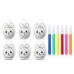Easter Styrofoam Eggs For Painting Markers Rabbit Pattern D 6pcs