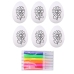 Easter Styrofoam Eggs For Painting Markers Flower Pattern D 6pcs