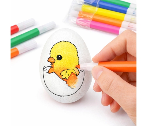 Easter Styrofoam Eggs For Painting Markers Chicken In Egg 6pcs