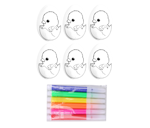 Easter Styrofoam Eggs For Painting Markers Chicken In Egg 6pcs