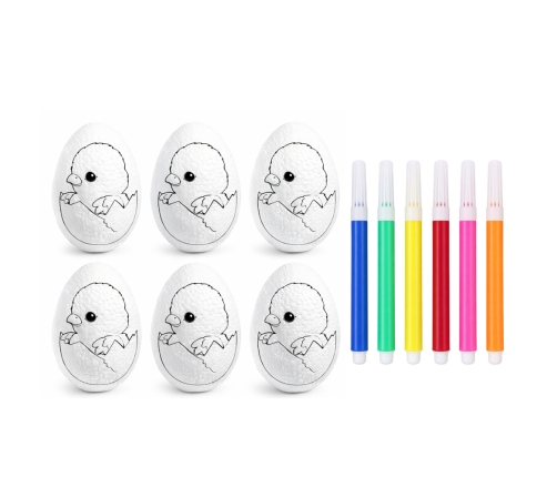 Easter Styrofoam Eggs For Painting Markers Chicken In Egg 6pcs