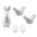 Set for painting styrofoam decorations bunnies 2 eggs 2 hens paints
