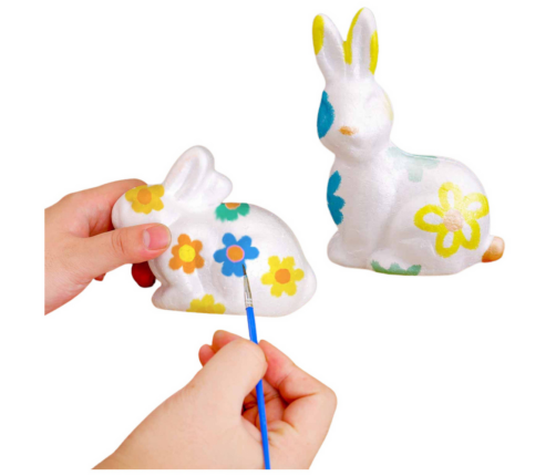 Set for painting styrofoam decorations bunnies 2 eggs 2 hens paints