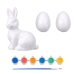 Kit zum Bemalen von Styropordekorationen Hase 2 Eier bemalen