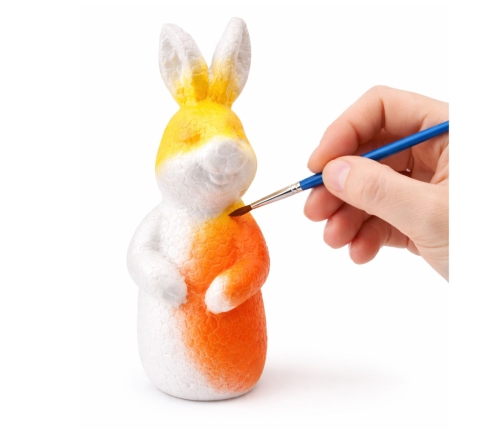 Set zum Bemalen von Styropordekorationen, 4 Hasen, Pinsel