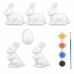 Set for painting styrofoam decorations 4 bunnies 2 eggs paints
