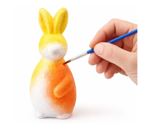 Bunny Styrofoam Decorations Painting Kit 2 Eggs Paints