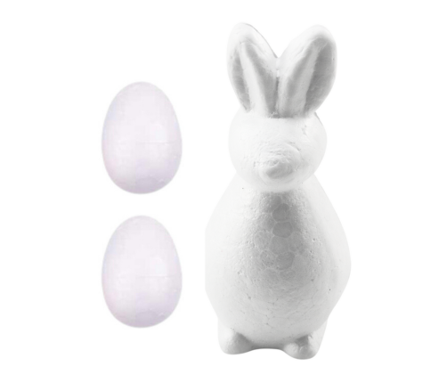 Bunny Styrofoam Decorations Painting Kit 2 Eggs Paints