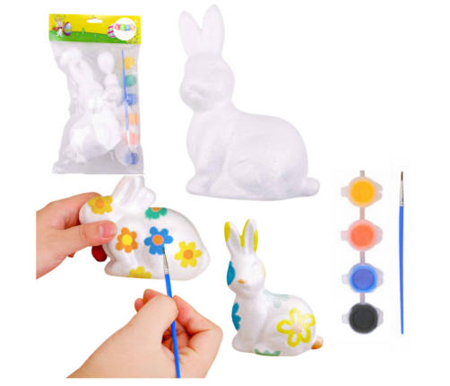 Bunny Styrofoam Decorations Painting Kit Paint Brush