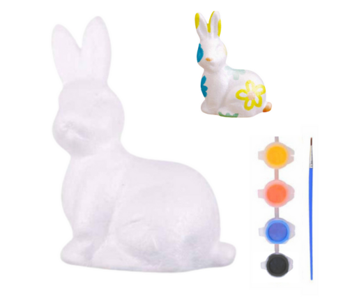 Bunny Styrofoam Decorations Painting Kit Paint Brush