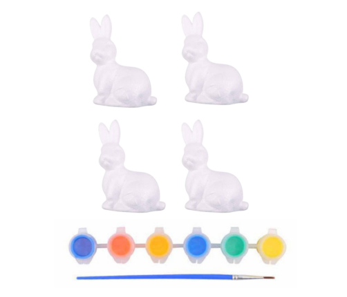 Easter Bunnies Styrofoam For Painting Paints 6pcs