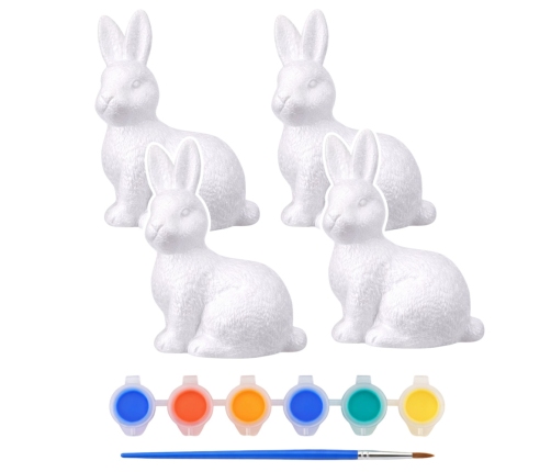 Easter Bunnies Styrofoam For Painting Paints 6pcs