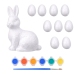Easter Set Styrofoam Eggs 9pcs Bunny Figurine Paints