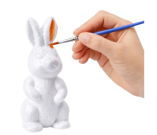 Easter Set Styrofoam Eggs 3pcs Bunny Figurine Paints