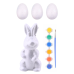 Easter Set Styrofoam Eggs 3pcs Bunny Figurine Paints
