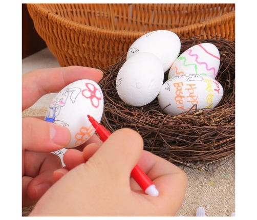 Easter Set Styrofoam Eggs 3pcs Bunny Figurine Paints