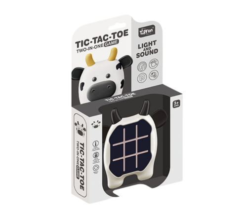 Electronic Game 3in1 Tic Tac Toe Memory Cow Black and White