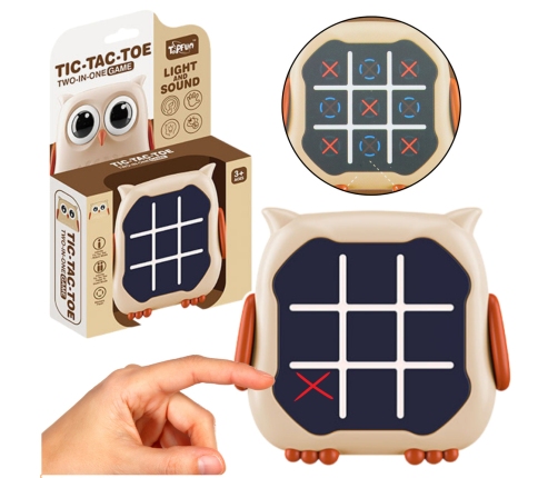 Electronic Game 3in1 Tic Tac Toe Memory Owl Beige