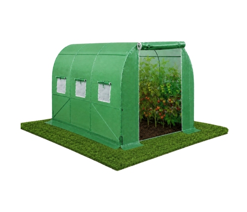 Foil Tunnel Garden Greenhouse 2x3 6m2 Green for Vegetables Frame