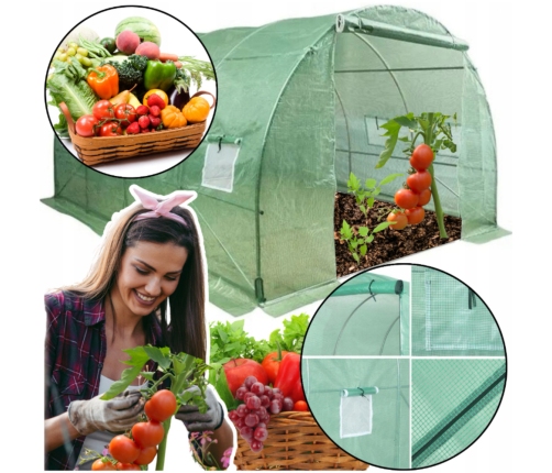 Foil Tunnel Garden Greenhouse 4x2.5x2m Foil 10m² UV-4 Premium