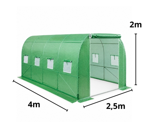 Foil Tunnel Garden Greenhouse 4x2.5x2m Foil 10m² UV-4 Premium